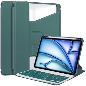 Étui intelligent pivotant à 360° iPad Air 13 2024/2025 avec clavier Bluetooth - Vert noirâtre