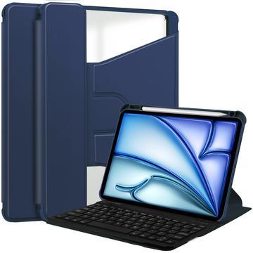 Étui intelligent pivotant à 360° iPad Air 13 2024/2025 avec clavier Bluetooth - Bleu foncé