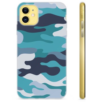 Coque iPhone 11 en TPU - Camouflage Bleu
