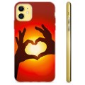 Coque iPhone 11 en TPU - Silhouette de Coeur