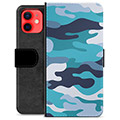 Étui Portefeuille Premium iPhone 12 mini - Camouflage Bleu