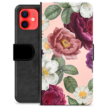 Étui Portefeuille Premium iPhone 12 mini - Fleurs Romantiques