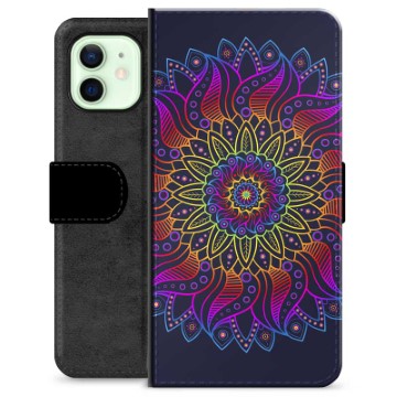 Étui Portefeuille Premium iPhone 12 - Mandala Coloré