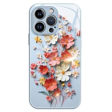 Coque Hybride iPhone 12/12 Pro Bouquet de fleurs - Bleue