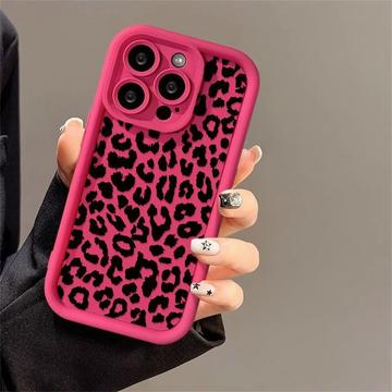 Coque iPhone 12 Pro Max en TPU à imprimé léopard - Rose vif