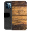 Étui Portefeuille Premium iPhone 12 Pro - Bois