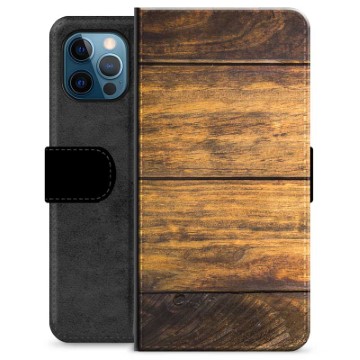 Étui Portefeuille Premium iPhone 12 Pro - Bois