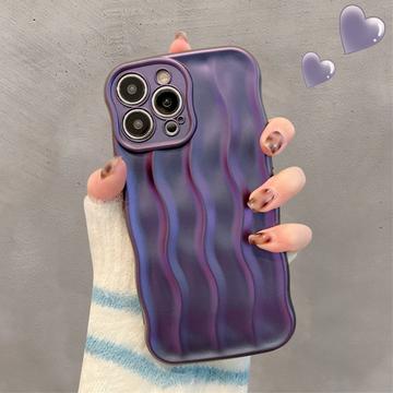 Coque iPhone 13 Pro 3D Linear Wavy - Violete