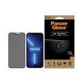 Protection d'écran iPhone 13 Pro Max en verre trempé PanzerGlass Case Friendly CamSlider Privacy - Bord noir