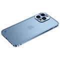 Bumper en Métal iPhone 13 Pro avec Dos en Plastique - Bleu