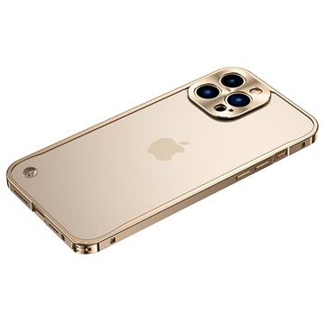 Bumper en Métal iPhone 13 Pro avec Dos en Plastique - Doré
