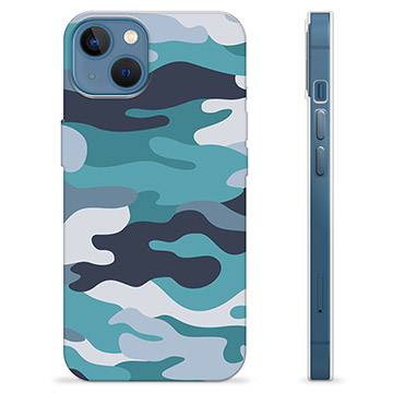 Coque iPhone 13 en TPU - Camouflage Bleu