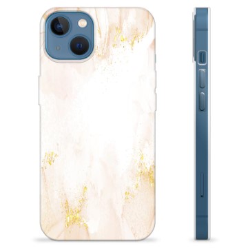 Coque iPhone 13 en TPU - Marbre Perle Dorée