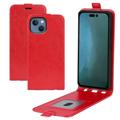 Étui à Rabat Vertical iPhone 14 Plus avec Porte-Cartes - Rouge