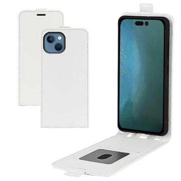 Étui à Rabat Vertical iPhone 14 Plus avec Porte-Cartes - Blanc