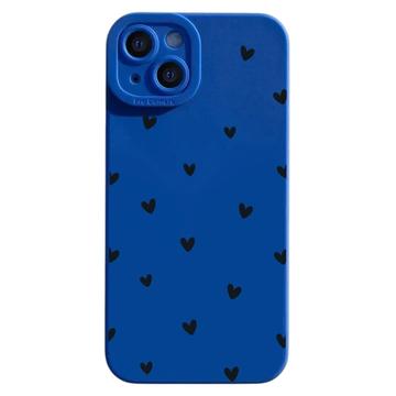 Coque fine iPhone 14 Plus en TPU avec motif cœur - Bleue / Noire