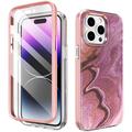 Coque hybride protection 360 iPhone 14 Pro Max Ahastyle WE13 - Marbre violet