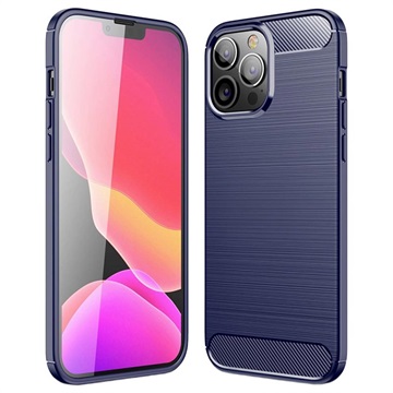 Coque iPhone 14 Pro Max en TPU Brossé - Fibre de Carbone