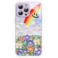 Coque hybride iPhone 14 Pro Max Sourire et arc-en-ciel - Violete