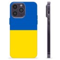 Coque iPhone 14 Max Pro en TPU Drapeau Ukraine - Jaune et bleu clair