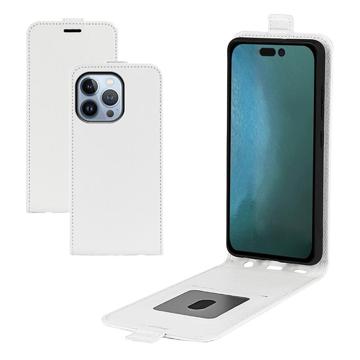 Étui à Rabat Vertical iPhone 14 Pro Max avec Porte-Cartes - Blanc