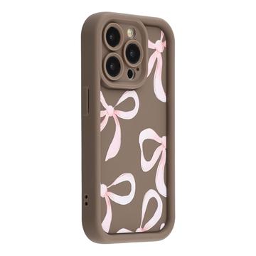 Coque TPU antichoc élégante iPhone 14 Pro avec bords relevés - Marrone / Gros nœud