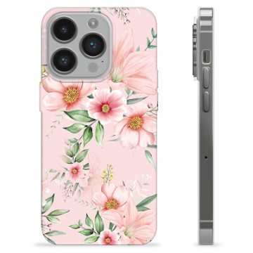 Coque iPhone 14 Pro en TPU - Fleurs à L\'aquarelle