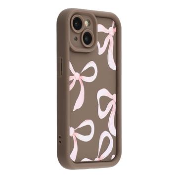 Coque TPU antichoc élégante iPhone 14 avec bords relevés - Marrone / Gros nœud