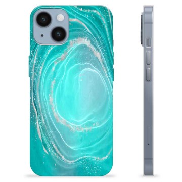 Coque iPhone 14 en TPU - Tourbillon Turquoise