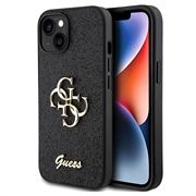 Coque iPhone 15 Guess Fixed Glitter 4G Metal Logo