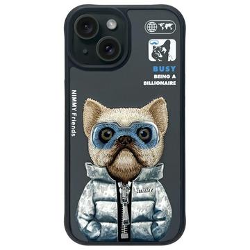 Coque chien iPhone 15 Nimmy Friends Cool&Cute 2.0 - Noire