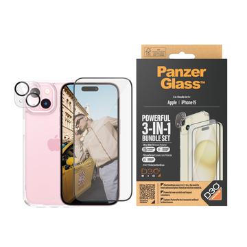 Pack de Protection iPhone 15 PanzerGlass 3-en-1 - Transparent