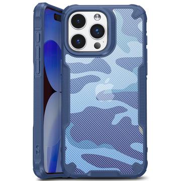 Coque Hybride iPhone 15 Plus Antichoc - Camouflage - Bleue