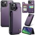 Étui Caseme C22 iPhone 15 Plus avec portefeuille de cartes protégé par RFID - Violet