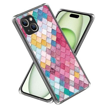 Coque iPhone 15 Plus en TPU Stylish Ultra Fin - Losange Arc-en-Ciel