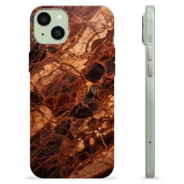 Coque iPhone 15 Plus en TPU - Marbre Ambre