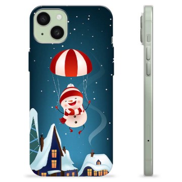 Coque iPhone 15 Plus en TPU - Bonhomme de Neige