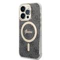 iPhone 15 Pro Guess IML 4G Case - Compatible MagSafe - Noir