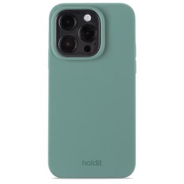 Coque iPhone 15 Pro en Silicone Holdit - Vert mousse