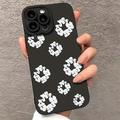 Coque iPhone 15 Pro Max en TPU à motif couronne de coton - Noire