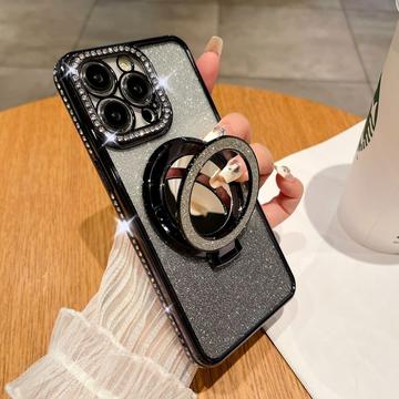 Coque Hybride iPhone 15 Pro Max Magnétique Glam avec Miroir - Noire