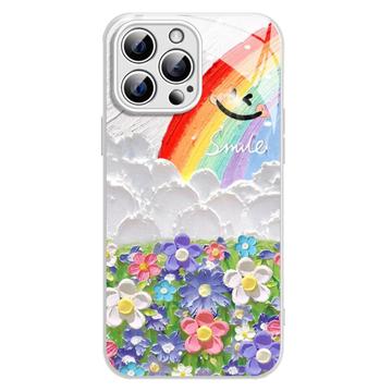 Coque hybride iPhone 15 Pro Max Sourire et arc-en-ciel - Blanche