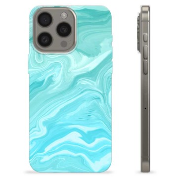 Coque iPhone 15 Pro Max en TPU - Marbre Bleu