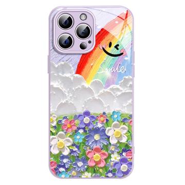 Coque hybride iPhone 15 Pro Sourire et arc-en-ciel - Violete