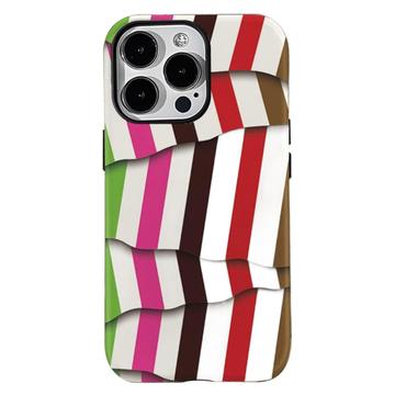 Coque hybride iPhone 15 Pro 2-en-1 détachable à rayures - Colorfule