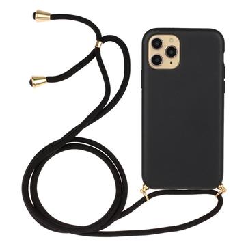 Coque en TPU iPhone 15 Pro avec Lanière - Noire