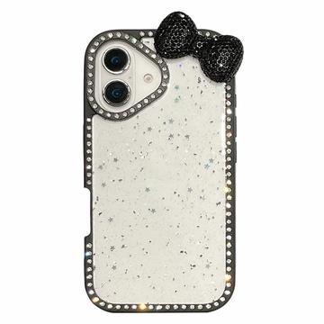 Coque époxy iPhone 16 avec nœud et strass