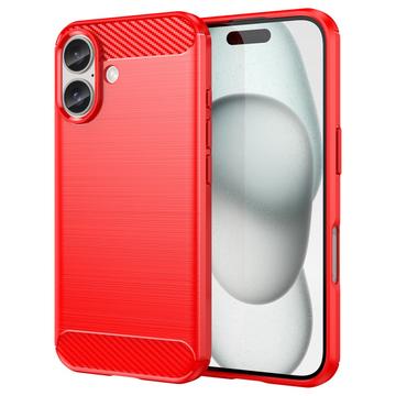 Coque iPhone 16 en TPU Brossé - Fibre de Carbone