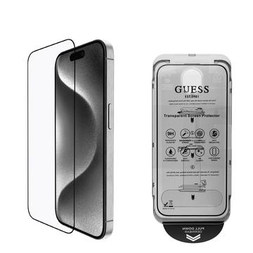 Protection d\'écran iPhone 16 Guess 2.5D en verre trempé - 9H - Bordure noire