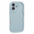 Coque iPhone 16 Plus en TPU Candy Color Wavy - Azur Clair